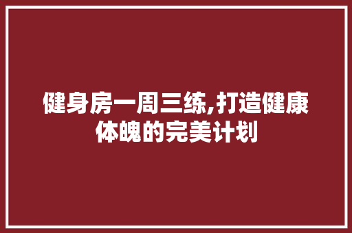 健身房一周三练,打造健康体魄的完美计划