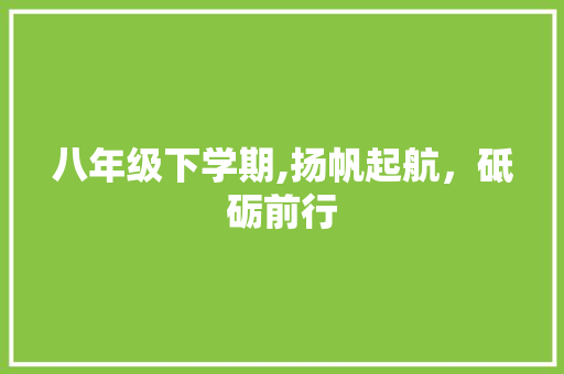 八年级下学期,扬帆起航，砥砺前行