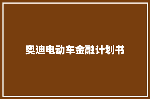 奥迪电动车金融计划书 简历模板