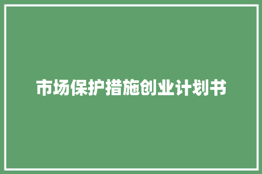 市场保护措施创业计划书