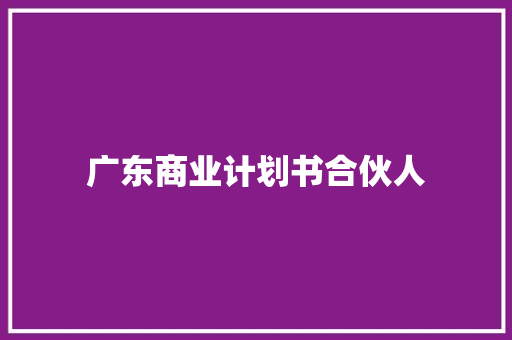 广东商业计划书合伙人 商业文案