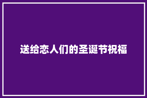 送给恋人们的圣诞节祝福 词汇积累