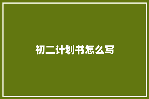 初二计划书怎么写 词汇积累