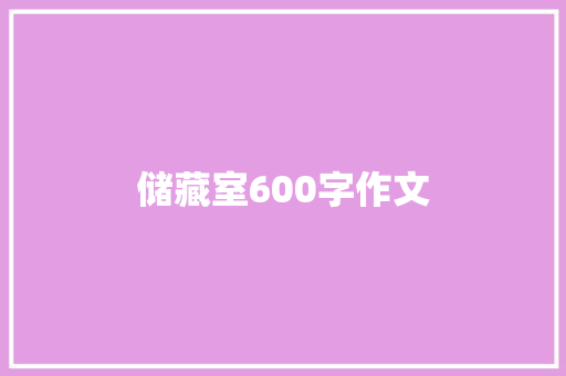 储藏室600字作文 报告写作