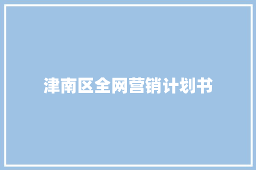 津南区全网营销计划书 报告写作