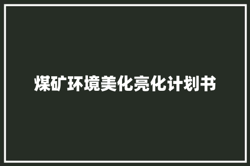 煤矿环境美化亮化计划书 词汇积累
