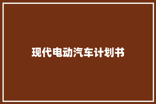 现代电动汽车计划书
