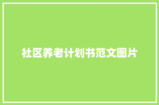 社区养老计划书范文图片