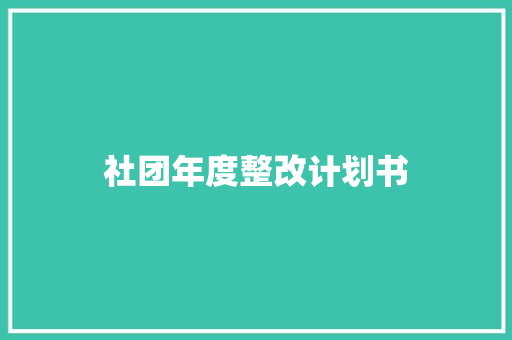 社团年度整改计划书