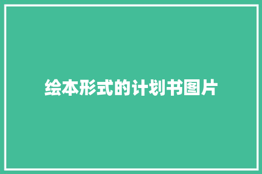 绘本形式的计划书图片