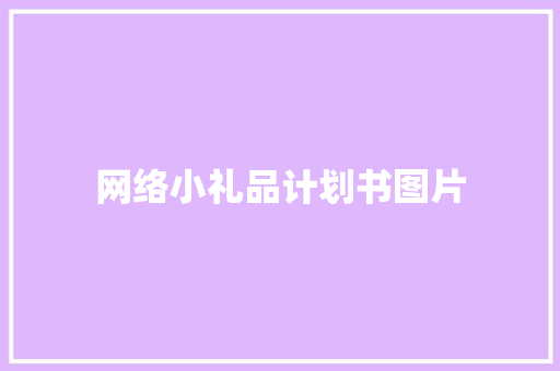 网络小礼品计划书图片