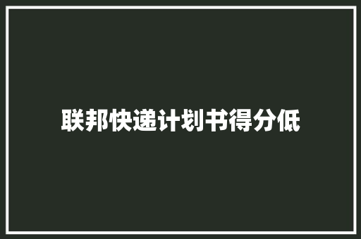 联邦快递计划书得分低 简历模板