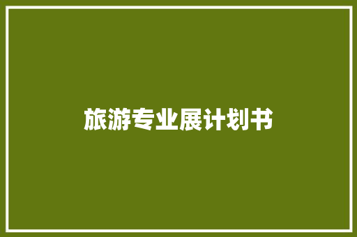 旅游专业展计划书