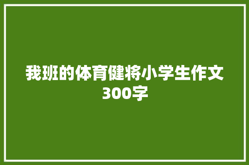 我班的体育健将小学生作文300字 词汇积累