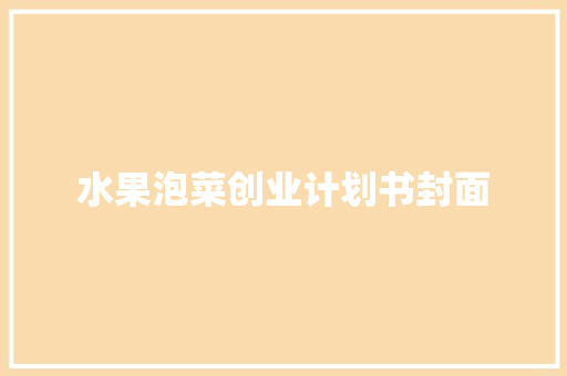 水果泡菜创业计划书封面