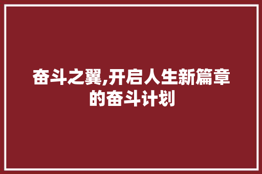 奋斗之翼,开启人生新篇章的奋斗计划