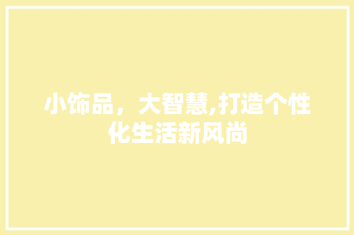 小饰品，大智慧,打造个性化生活新风尚 简历模板