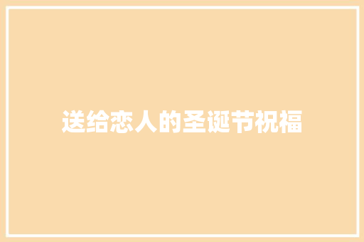 送给恋人的圣诞节祝福 写作素材