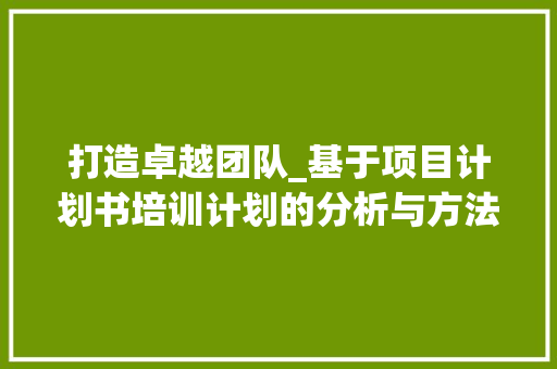 打造卓越团队_基于项目计划书培训计划的分析与方法 报告写作