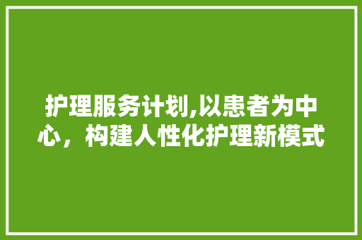 护理服务计划,以患者为中心，构建人性化护理新模式