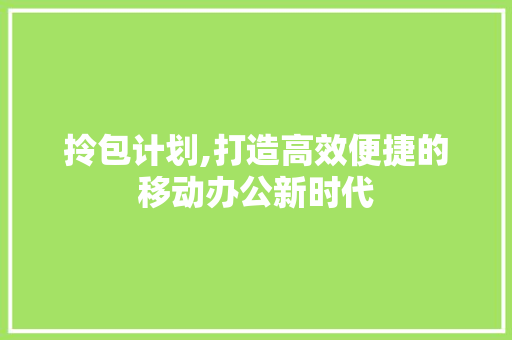 拎包计划,打造高效便捷的移动办公新时代