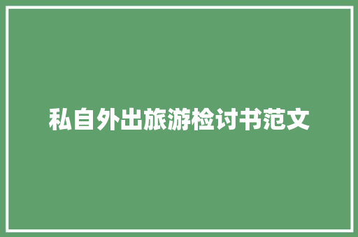 私自外出旅游检讨书范文 写作素材