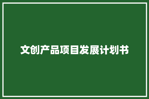 文创产品项目发展计划书 写作技巧