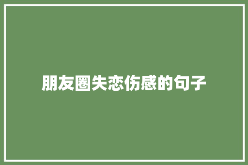 朋友圈失恋伤感的句子 写作素材