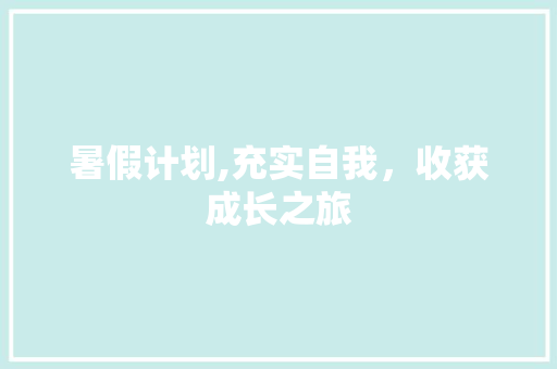 暑假计划,充实自我，收获成长之旅