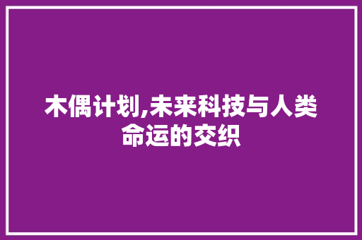 木偶计划,未来科技与人类命运的交织