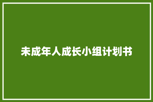 未成年人成长小组计划书