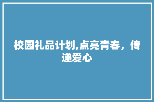 校园礼品计划,点亮青春，传递爱心
