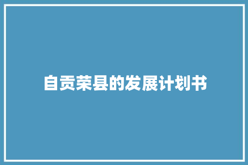 自贡荣县的发展计划书