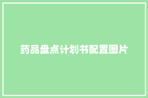 药品盘点计划书配置图片