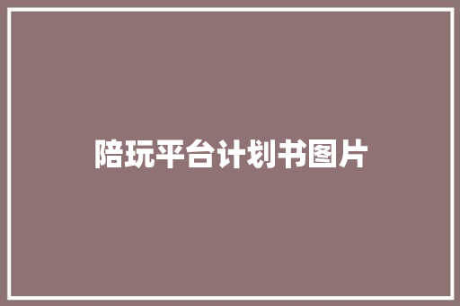 陪玩平台计划书图片