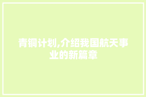青铜计划,介绍我国航天事业的新篇章 简历模板