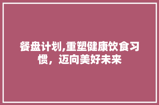 餐盘计划,重塑健康饮食习惯，迈向美好未来 简历模板