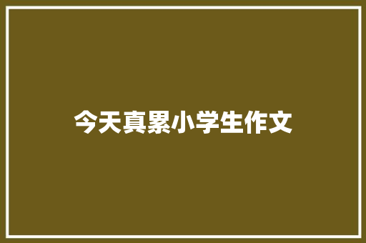今天真累小学生作文 写作技巧