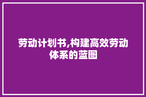 劳动计划书,构建高效劳动体系的蓝图