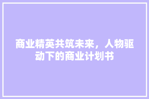 商业精英共筑未来，人物驱动下的商业计划书