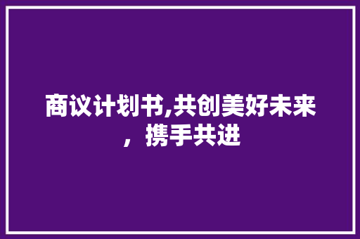 商议计划书,共创美好未来，携手共进