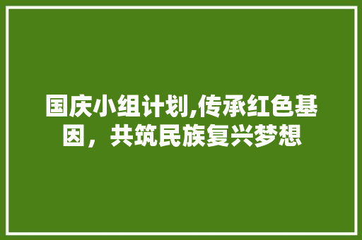 国庆小组计划,传承红色基因，共筑民族复兴梦想
