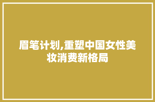 眉笔计划,重塑中国女性美妆消费新格局 简历模板
