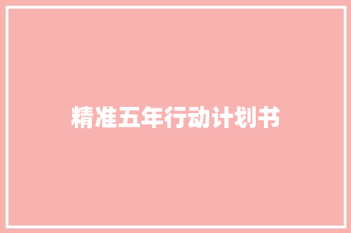 精准五年行动计划书