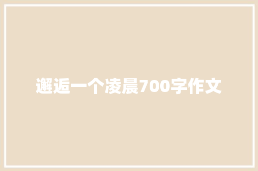邂逅一个凌晨700字作文 商业文案