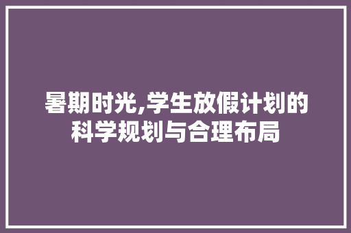 暑期时光,学生放假计划的科学规划与合理布局 词汇积累