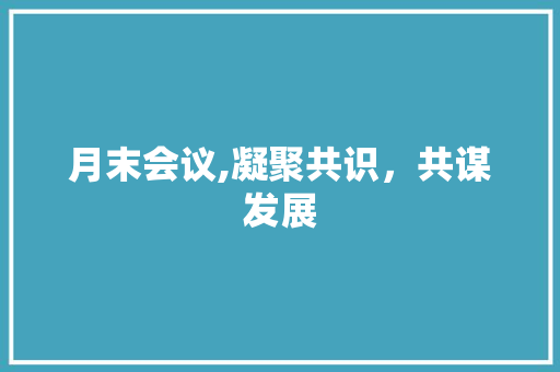 月末会议,凝聚共识，共谋发展