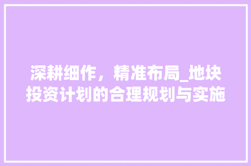 深耕细作，精准布局_地块投资计划的合理规划与实施步骤