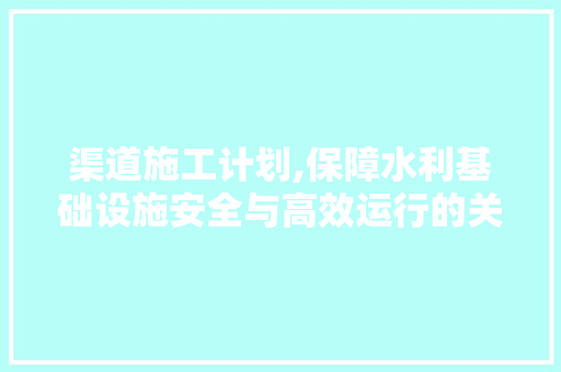渠道施工计划,保障水利基础设施安全与高效运行的关键 写作社区