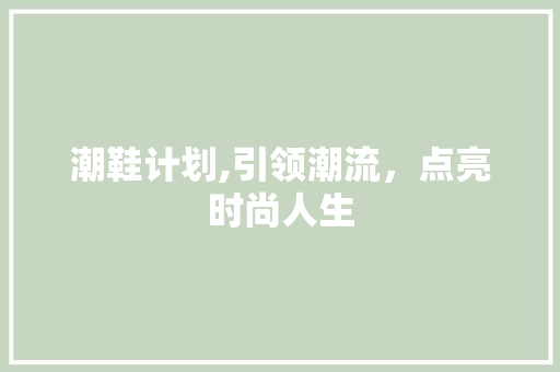 潮鞋计划,引领潮流，点亮时尚人生